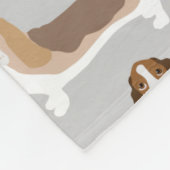 Basset Hound Dog Botten en Paws Fleece Deken (Hoek)