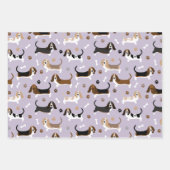 Basset Hound Dog Botten en Paws Inpakpapier Vel (Voorkant 3)
