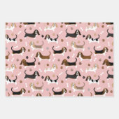 Basset Hound Dog Botten en Paws Inpakpapier Vel (Voorkant 2)