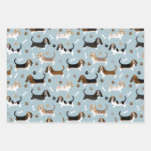 Basset Hound Dog Botten en Paws Inpakpapier Vel (Voorkant)