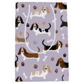 Basset Hound Dog Botten en Paws Medium Gift Bag Cadeauzakje (Voorkant)
