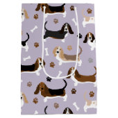 Basset Hound Dog Botten en Paws Medium Gift Bag Medium Cadeauzakje (Achterkant)