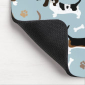 Basset Hound Dog Botten en Paws Muismat (Hoek)