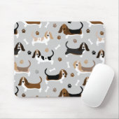 Basset Hound Dog Botten en Paws Muismat (Met muis)