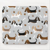 Basset Hound Dog Botten en Paws Muismat (Voorkant)