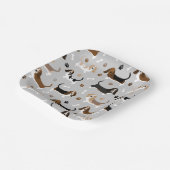 Basset Hound Dog Botten en Paws Papieren Bordje (Gebogen)