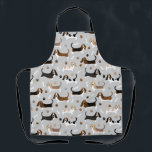 Basset Hound Dog Botten en Paws Schort<br><div class="desc">Cute Basset Hound-honden met bruine,  zwarte,  witte en citroenjassen met verspreide botten van honden en pootjes drukken een leuk hondpatroon.</div>