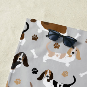 Basset Hound Dog Botten en Paws Strandlaken