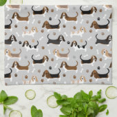 Basset Hound Dog Botten en Paws Theedoek (Gevouwen)