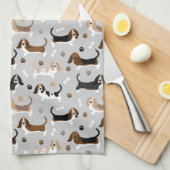 Basset Hound Dog Botten en Paws Theedoek (Quarter Fold)