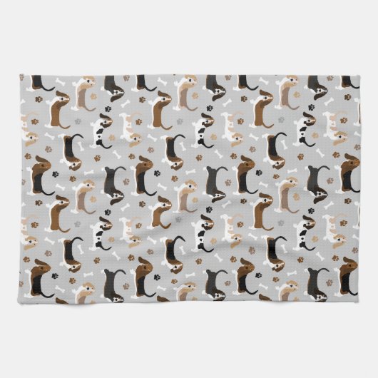 Basset Hound Dog Botten en Paws Theedoek (Horizontaal)