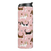 Basset Hound Dog Botten en Paws Thermosbeker (Gedraaid links)