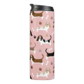 Basset Hound Dog Botten en Paws Thermosbeker (Geroteerd rechts)