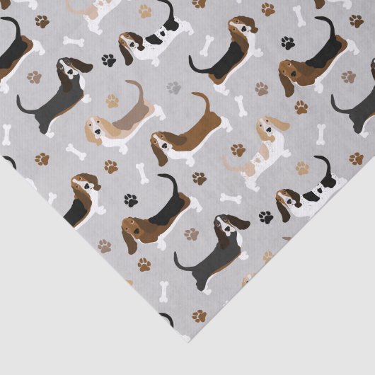 Basset Hound Dog Botten en Paws Tissuepapier (Detail)