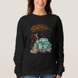 Basset Hound Dog Bunny Hunt Truck Eggs Easte Trui