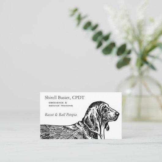 Basset Hound Dog Business Visitekaartje (Staand voorkant)