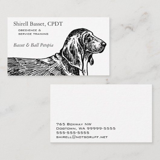 Basset Hound Dog Business Visitekaartje (Voorkant / Achterkant)