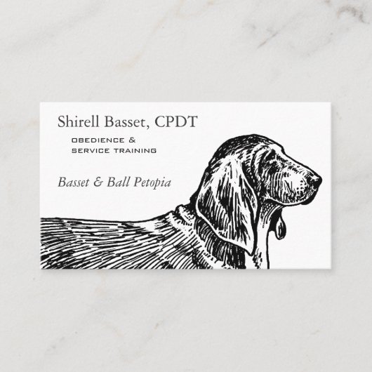 Basset Hound Dog Business Visitekaartje (Voorkant)