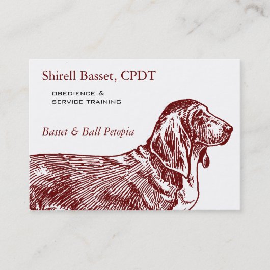 Basset Hound Dog Business Visitekaartje (Voorkant)