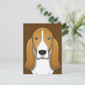 Basset Hound Dog Cartoon Paws Briefkaart (Staand voorkant)