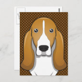 Basset Hound Dog Cartoon Paws Briefkaart (Voorkant / Achterkant)