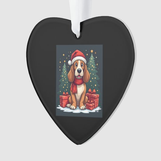 Basset Hound Dog Christmas Parties Santa Dog Lover Ornament (voorkant)