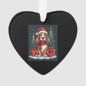 Basset Hound Dog Christmas Parties Santa Dog Lover Ornament (voorkant)