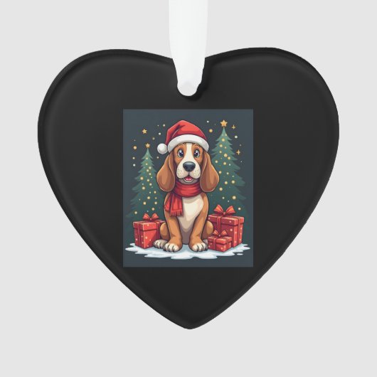 Basset Hound Dog Christmas Parties Santa Dog Lover Ornament (voorkant)