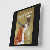 Basset Hound Dog Coffee Vierkante Klok (Hoek)