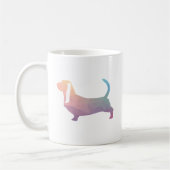 Basset Hound Dog Colorful Geometric Silhouette Koffiemok (Links)