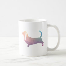 Basset Hound Dog Colorful Geometric Silhouette