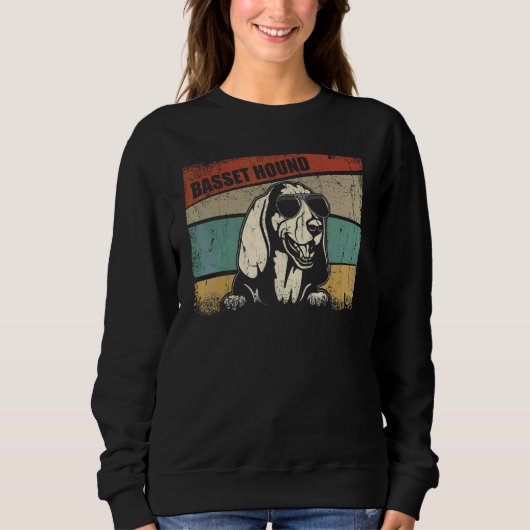 Basset Hound Dog Cool Simple Retro Style Trui (Voorkant)