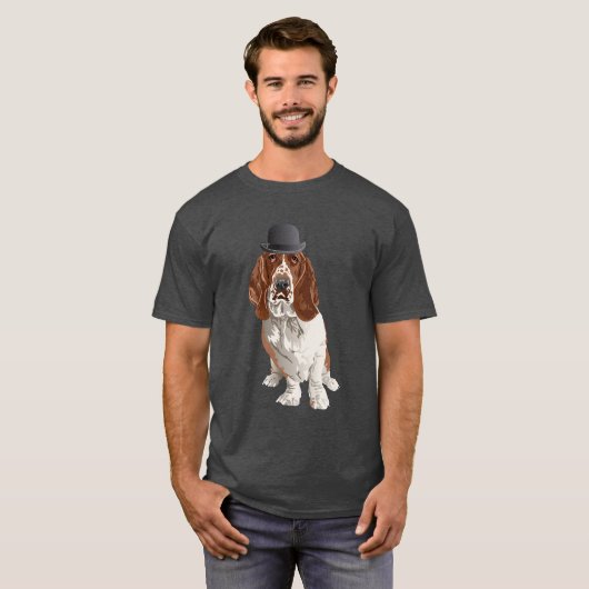 Basset Hound Dog Dad Mannen T-Shirt (Voorkant volledig)