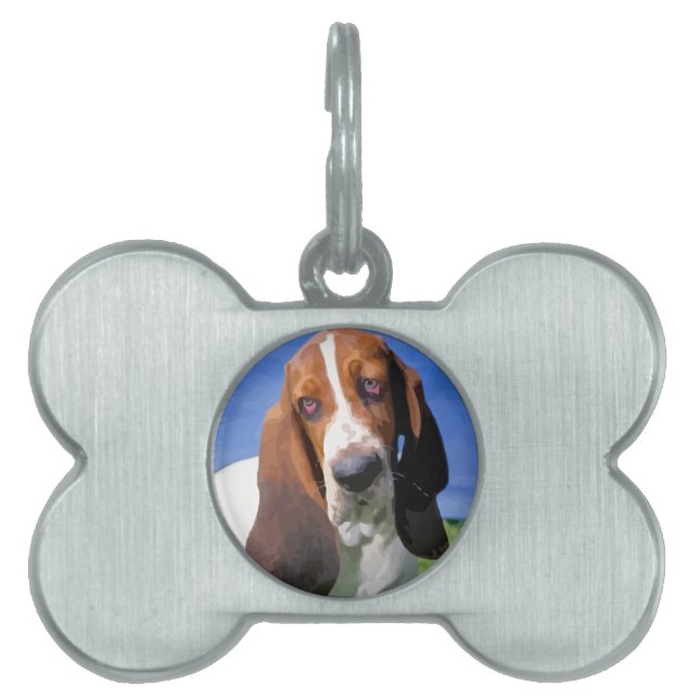 Basset Hound Dog Design Huisdieren Naamplaatje (voorkant)