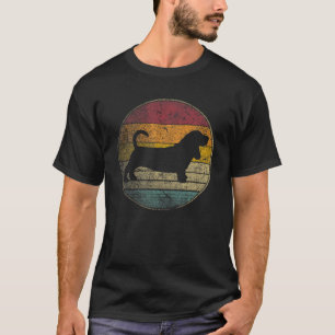 Basset Hound Dog  Distress Retro Silhouet T-shirt