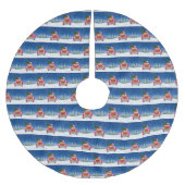 Basset Hound Dog Driving Car In Snow Christmas Kerstboom Rok (Voorkant)