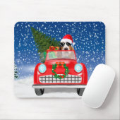 Basset Hound Dog Driving Car In Snow Christmas Muismat (Met muis)