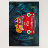 Basset Hound Dog Driving Car Scary Halloween Legpuzzel (Verticaal)