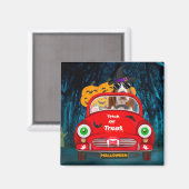 Basset Hound Dog Driving Car Scary Halloween Magneet (Voorkant / Achterkant)