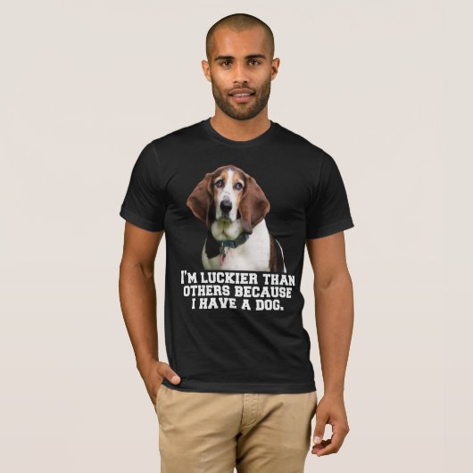 Basset Hound Dog Eigenaar Ik ben Luckier dan ander T-shirt (Voorkant volledig)