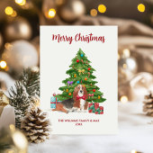 Basset Hound Dog Family Kerstmis Feestdagenkaart