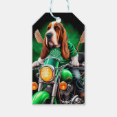 Basset Hound Dog fiets St. Patrick's Day Cadeaulabel (Voorkant)