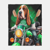 Basset Hound Dog fiets St. Patrick's Day Fleece Deken (Voorkant)