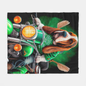 Basset Hound Dog fiets St. Patrick's Day Fleece Deken (Voorkant (Horizontaal))