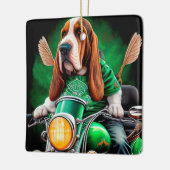 Basset Hound Dog fiets St. Patrick's Day Keramisch Ornament (Links)