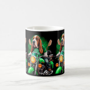 Basset Hound Dog fiets St. Patrick's Day Koffiemok
