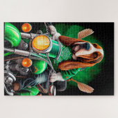 Basset Hound Dog fiets St. Patrick's Day Legpuzzel (Horizontaal)