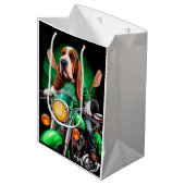 Basset Hound Dog fiets St. Patrick's Day Medium Cadeauzakje (Voorkant Gekanteld)