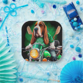 Basset Hound Dog fiets St. Patrick's Day Papieren Bordje (Feest)