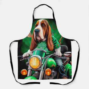 Basset Hound Dog fiets St. Patrick's Day Schort